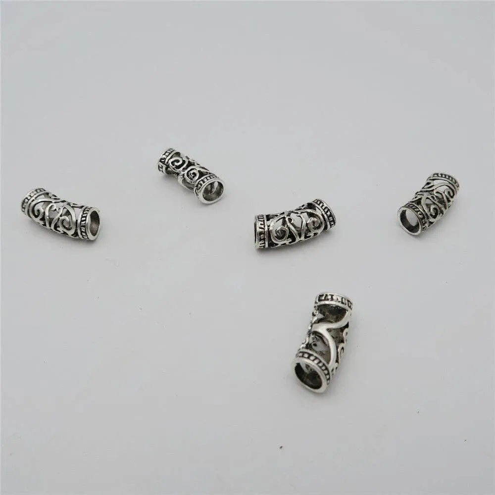 10 Pcs for 5/6mm round antique silver tube, jewelry supplies jewelry finding D-5-5-57