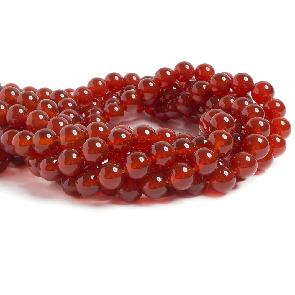 12mm Carnelian plain round beads 15 inch 33 pieces