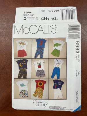 1994 McCall's 6933 Pattern - Childs Knit T-Shirts, pants and Shorts FACTORY FOLDED