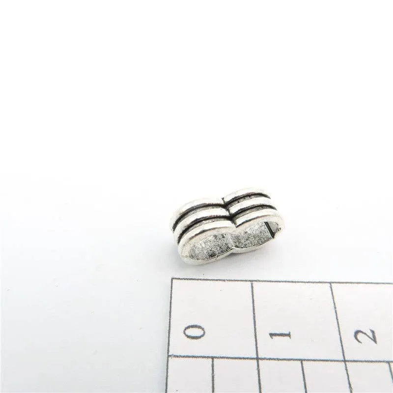 20 Pcs for 5mm round leather Antique Silver 2 Stand bead jewelry supplies jewelry finding D-5-5-13