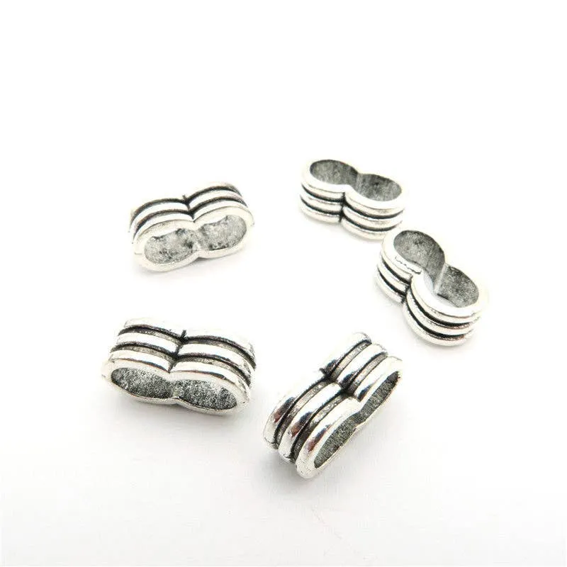 20 Pcs for 5mm round leather Antique Silver 2 Stand bead jewelry supplies jewelry finding D-5-5-13