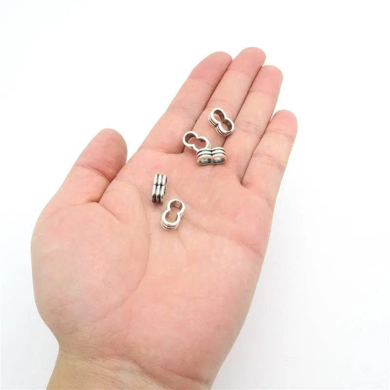 20 Pcs for 5mm round leather Antique Silver 2 Stand bead jewelry supplies jewelry finding D-5-5-13