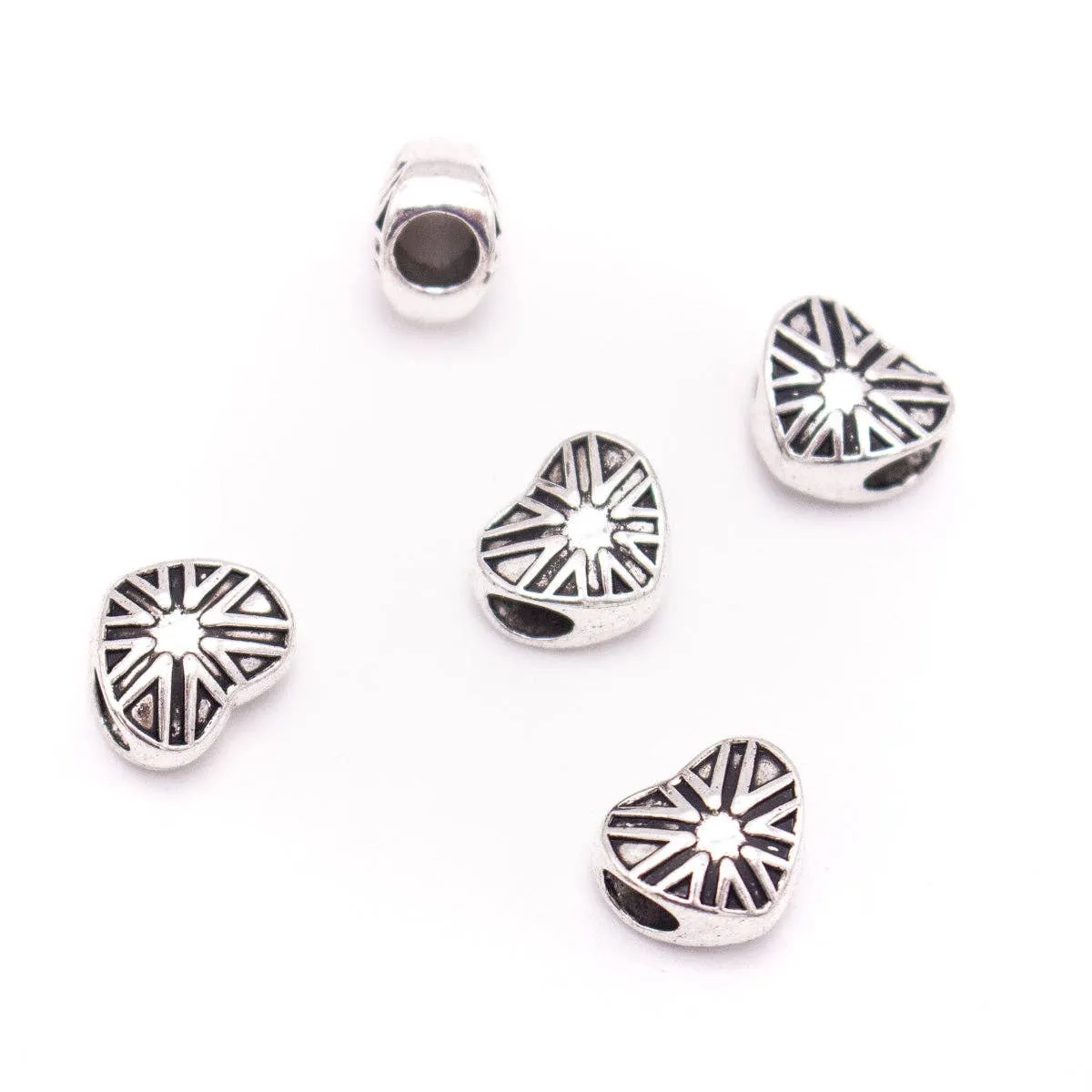 20PCS For 5mm leather antique silver  5mm round heart Jewelry supply Findings Components- D-5-5-228