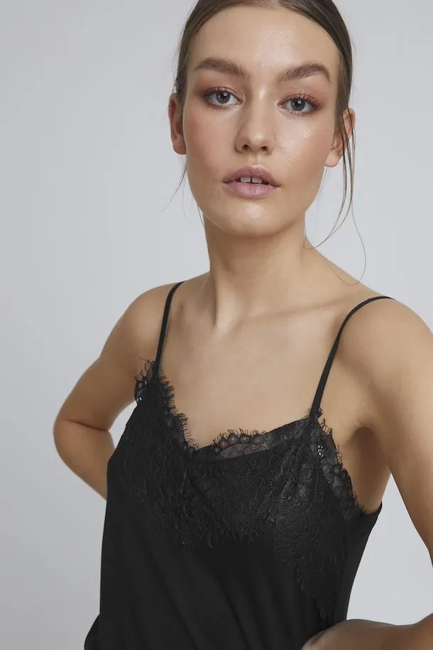 Adeline Lace Panel Cami (Black)