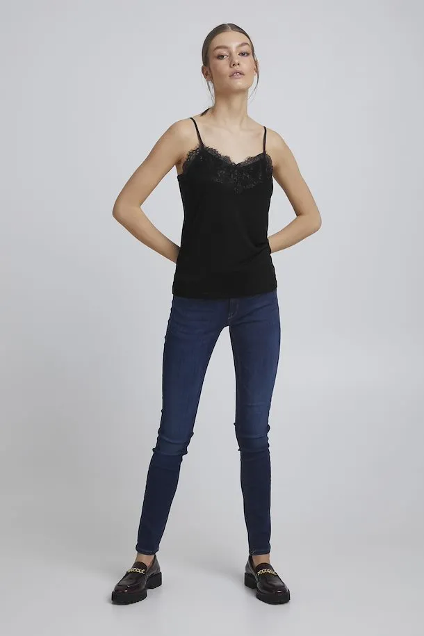 Adeline Lace Panel Cami (Black)