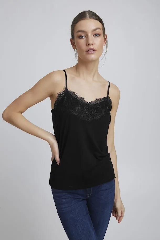 Adeline Lace Panel Cami (Black)