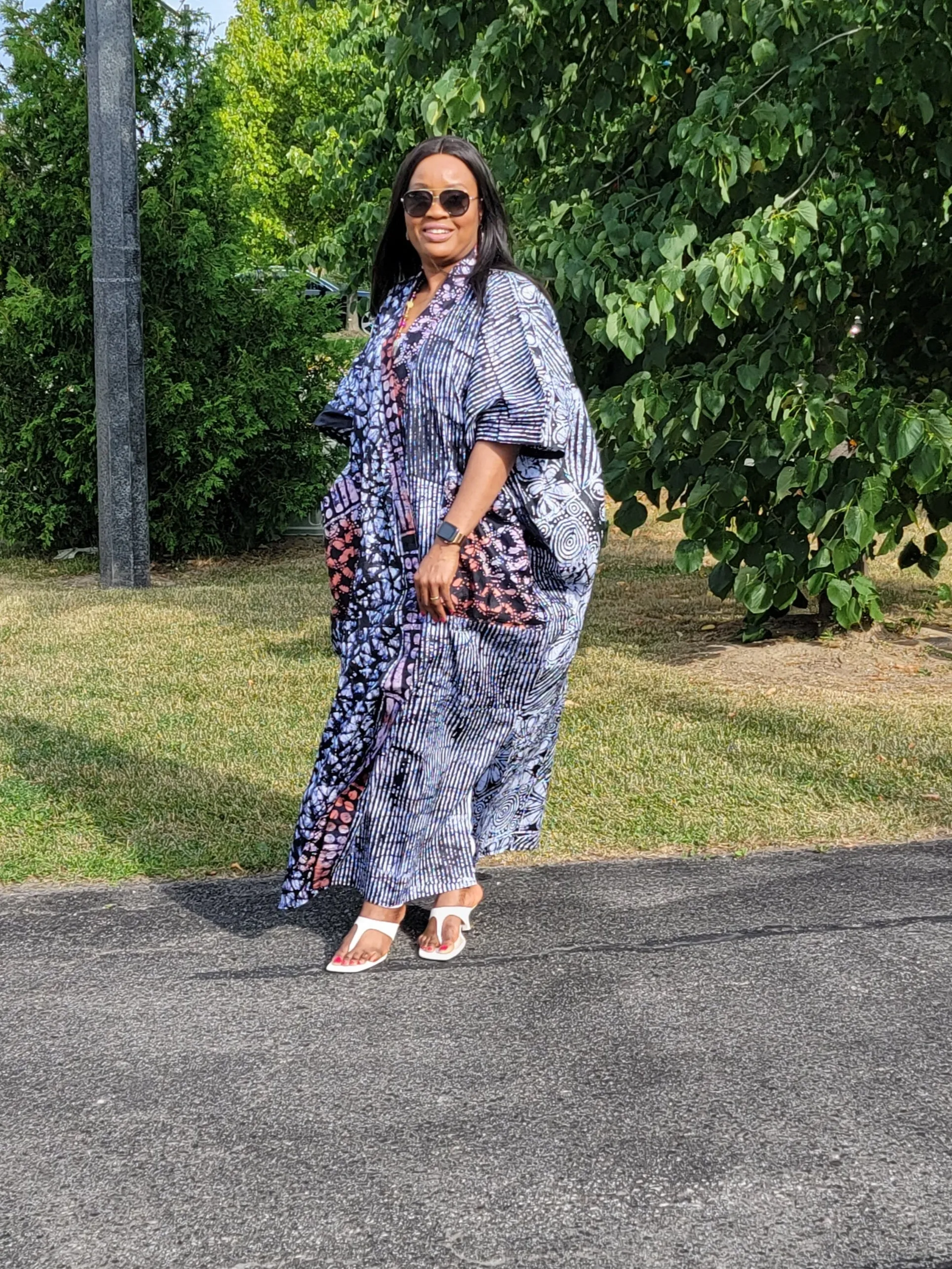 Adire Maxi Kimono