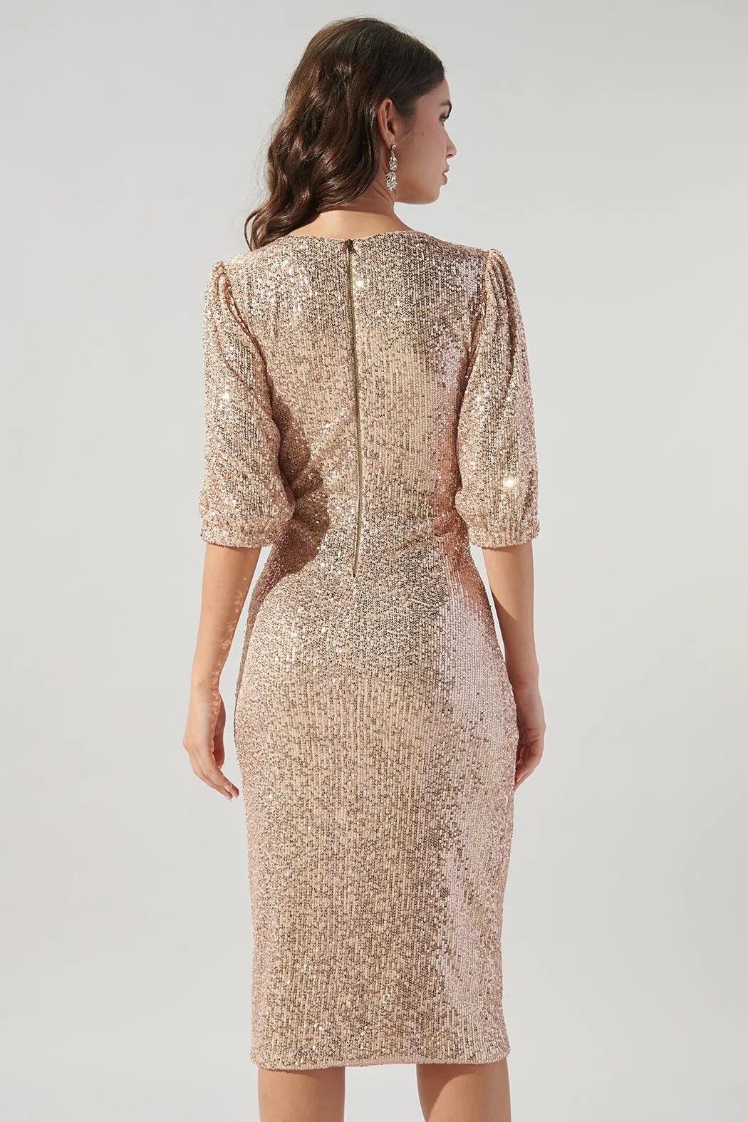 All That Glitters Sequin Midi Dress