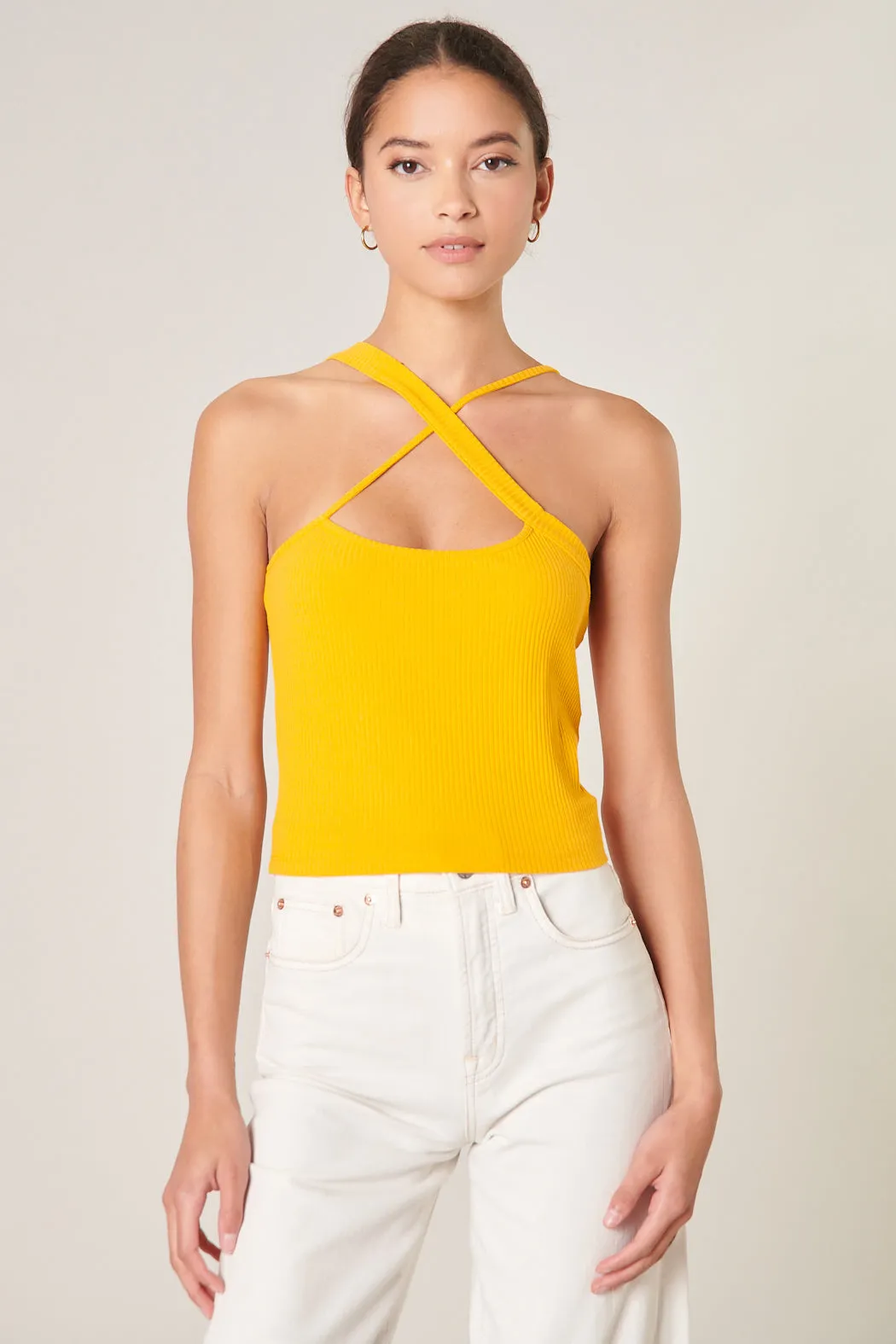 Antonella Asymmetrical Cross Front Crop Top