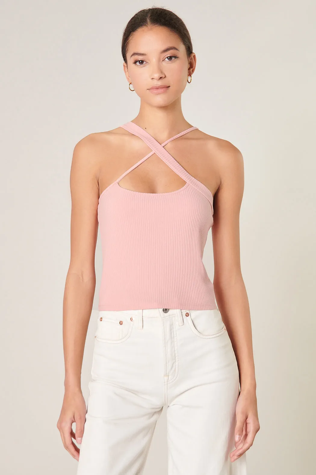 Antonella Asymmetrical Cross Front Crop Top