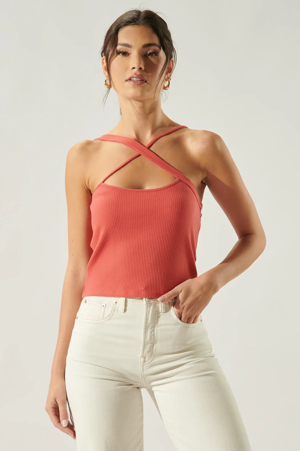 Antonella Asymmetrical Cross Front Crop Top