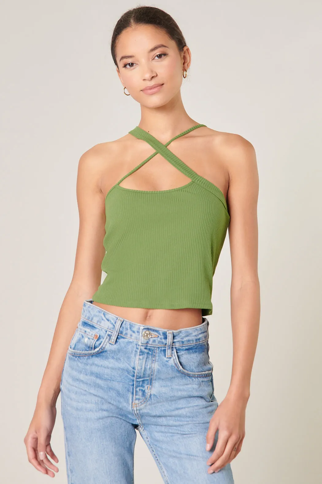 Antonella Asymmetrical Cross Front Crop Top