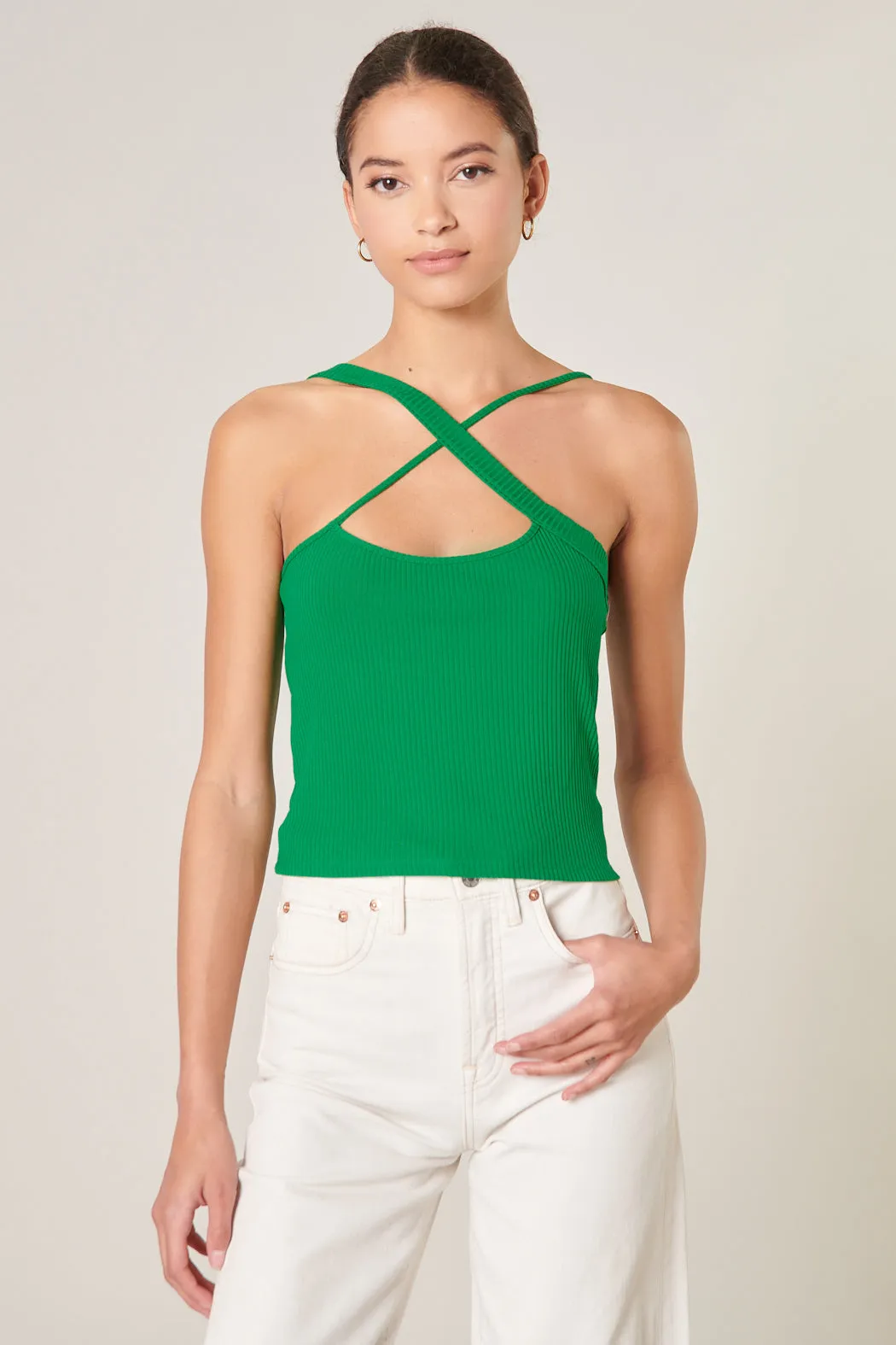 Antonella Asymmetrical Cross Front Crop Top