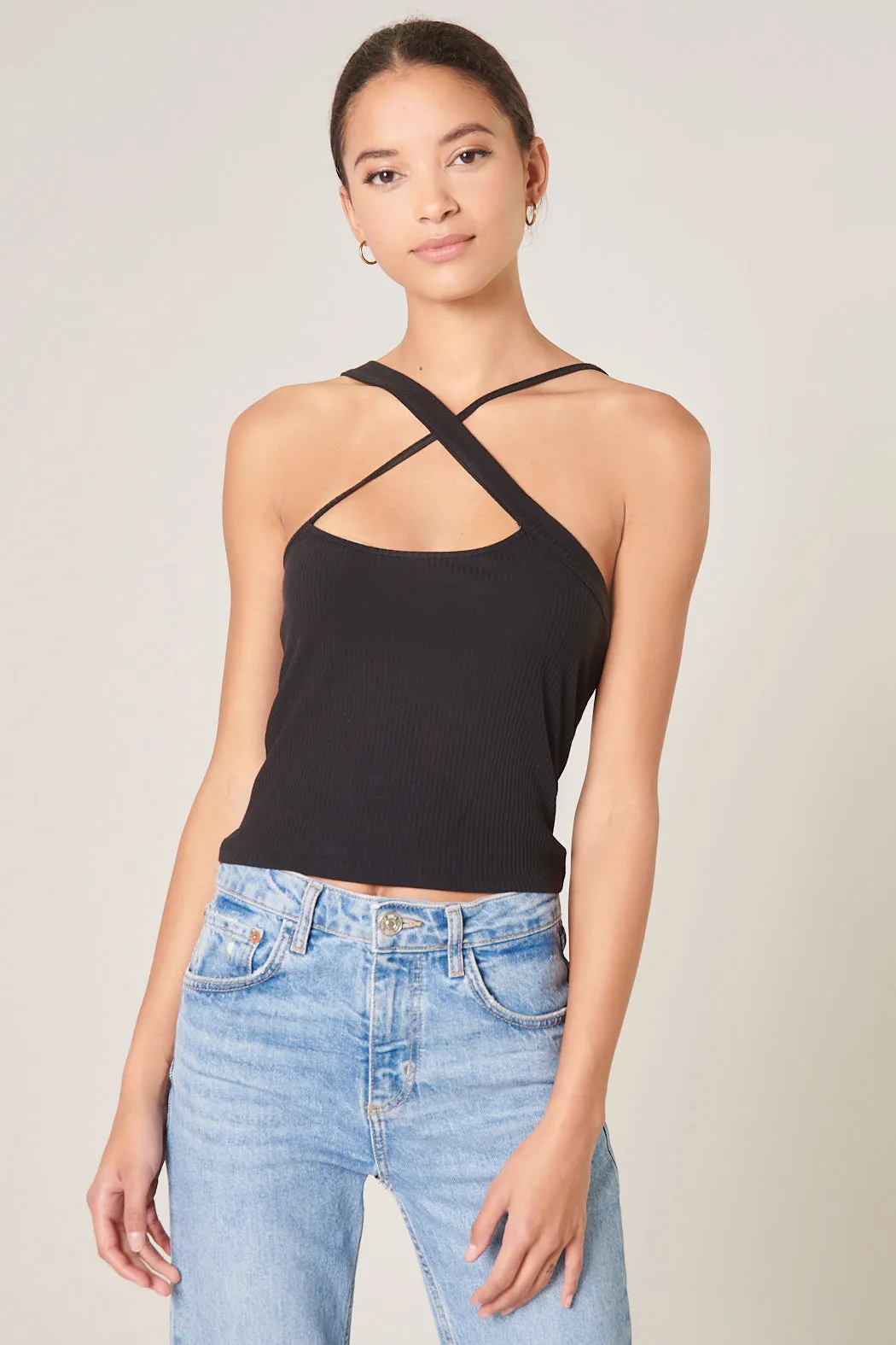 Antonella Asymmetrical Cross Front Crop Top