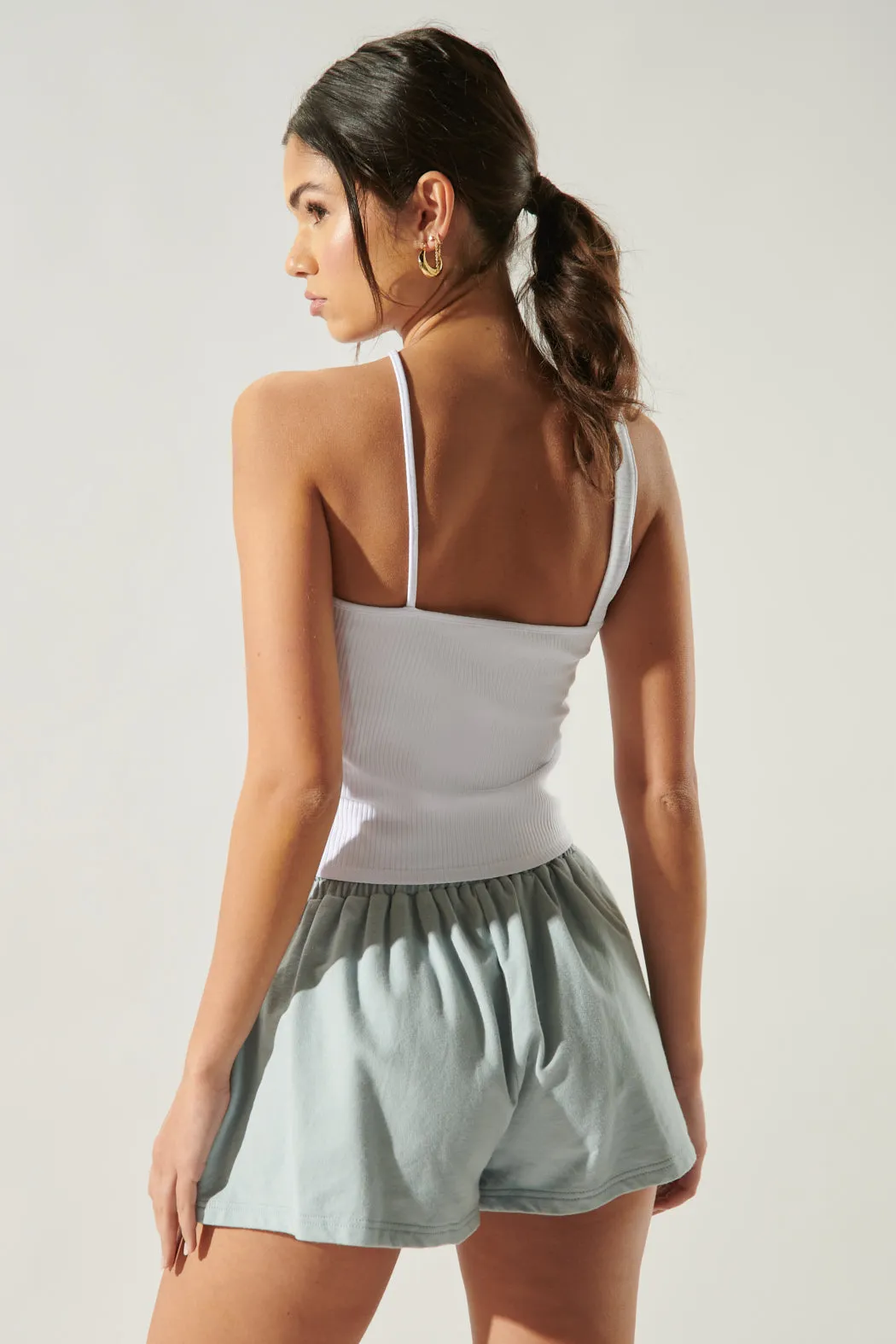 Antonella Asymmetrical Cross Front Crop Top