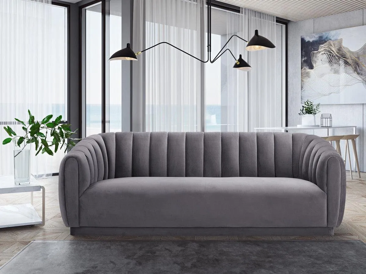 Arnold Grey Velvet Sofa