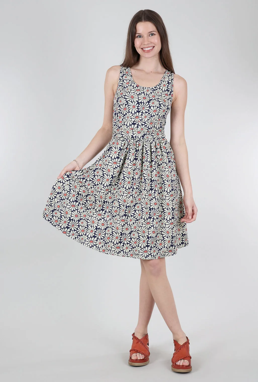 Asheville Daisy Dress, Navy