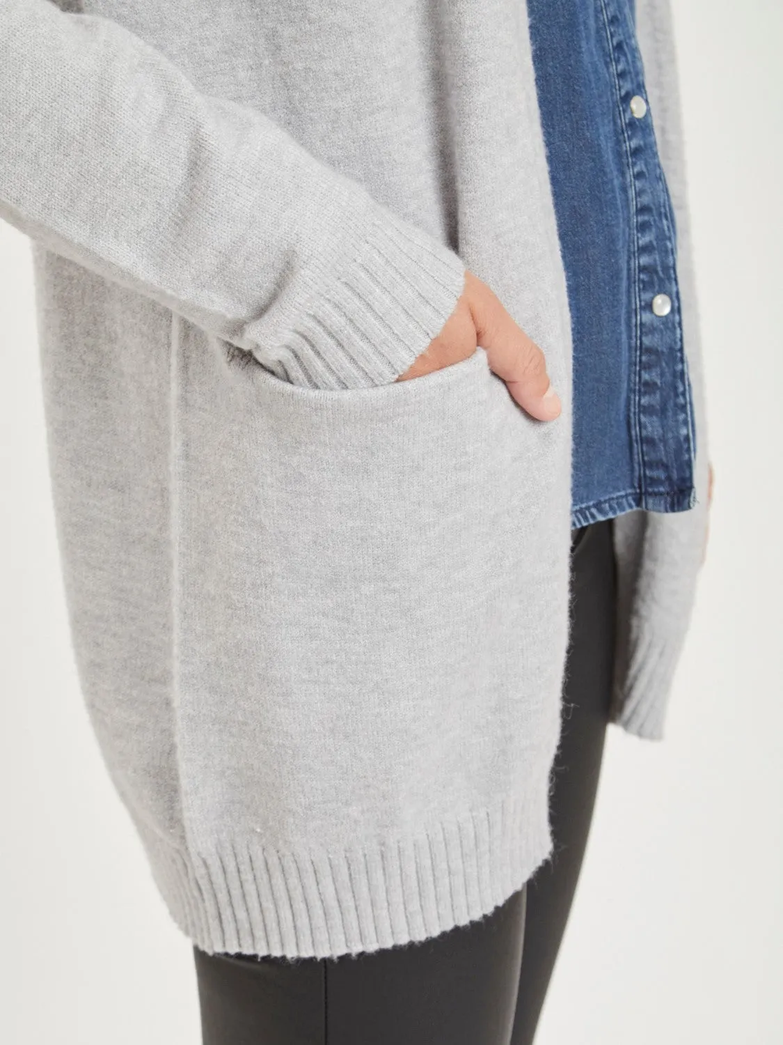 Ashley Open Knit Cardigan (Grey)