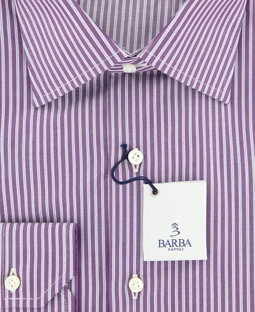 Barba Napoli Purple Shirt - Slim - 16 US / 41 EU