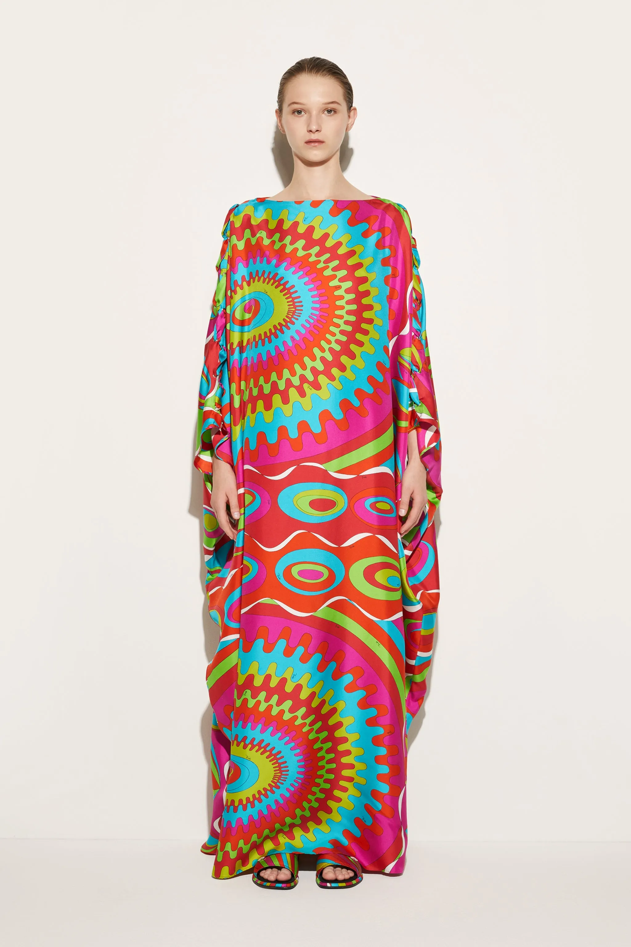 Bersaglio-Print Silk-Twill Kaftan