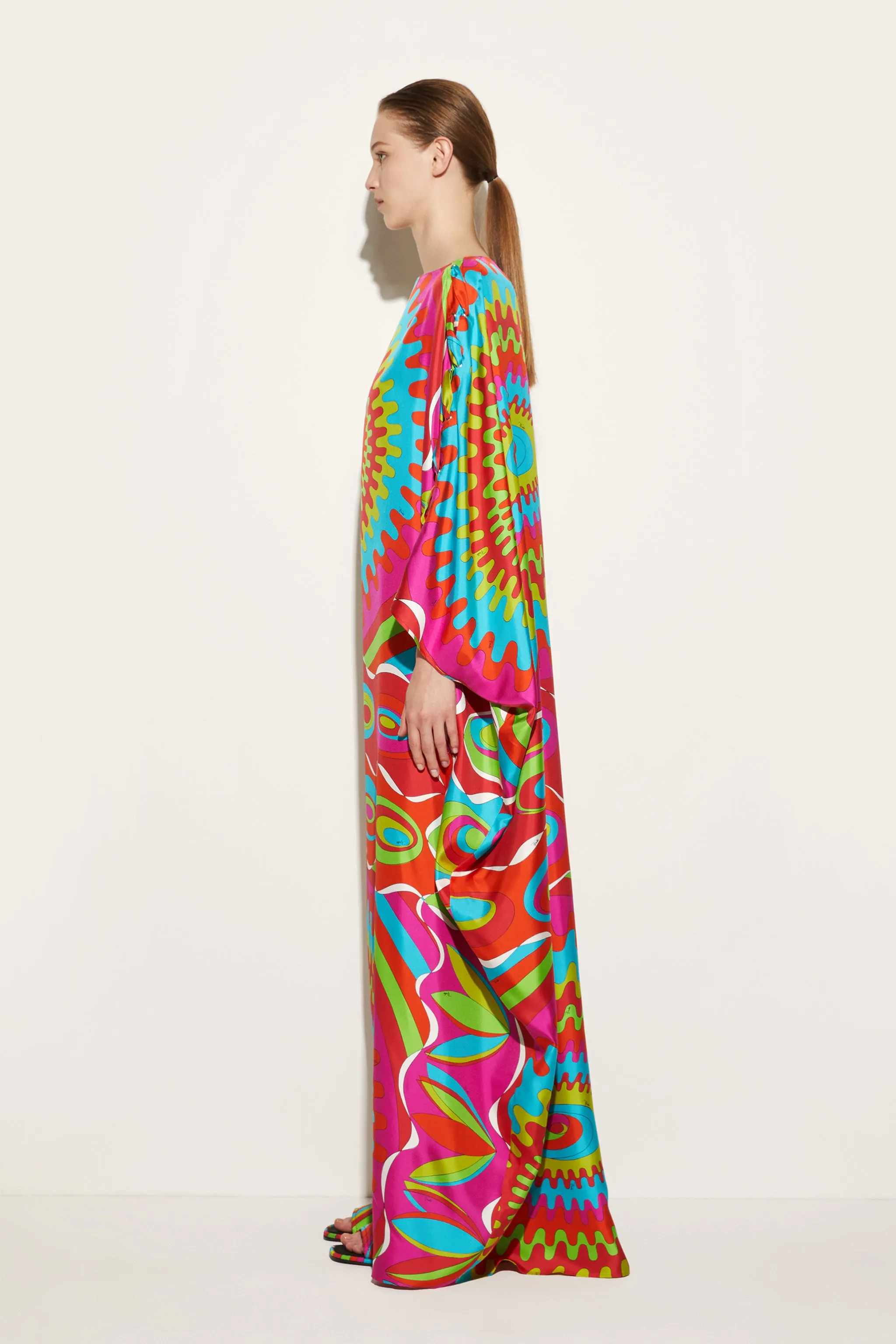 Bersaglio-Print Silk-Twill Kaftan