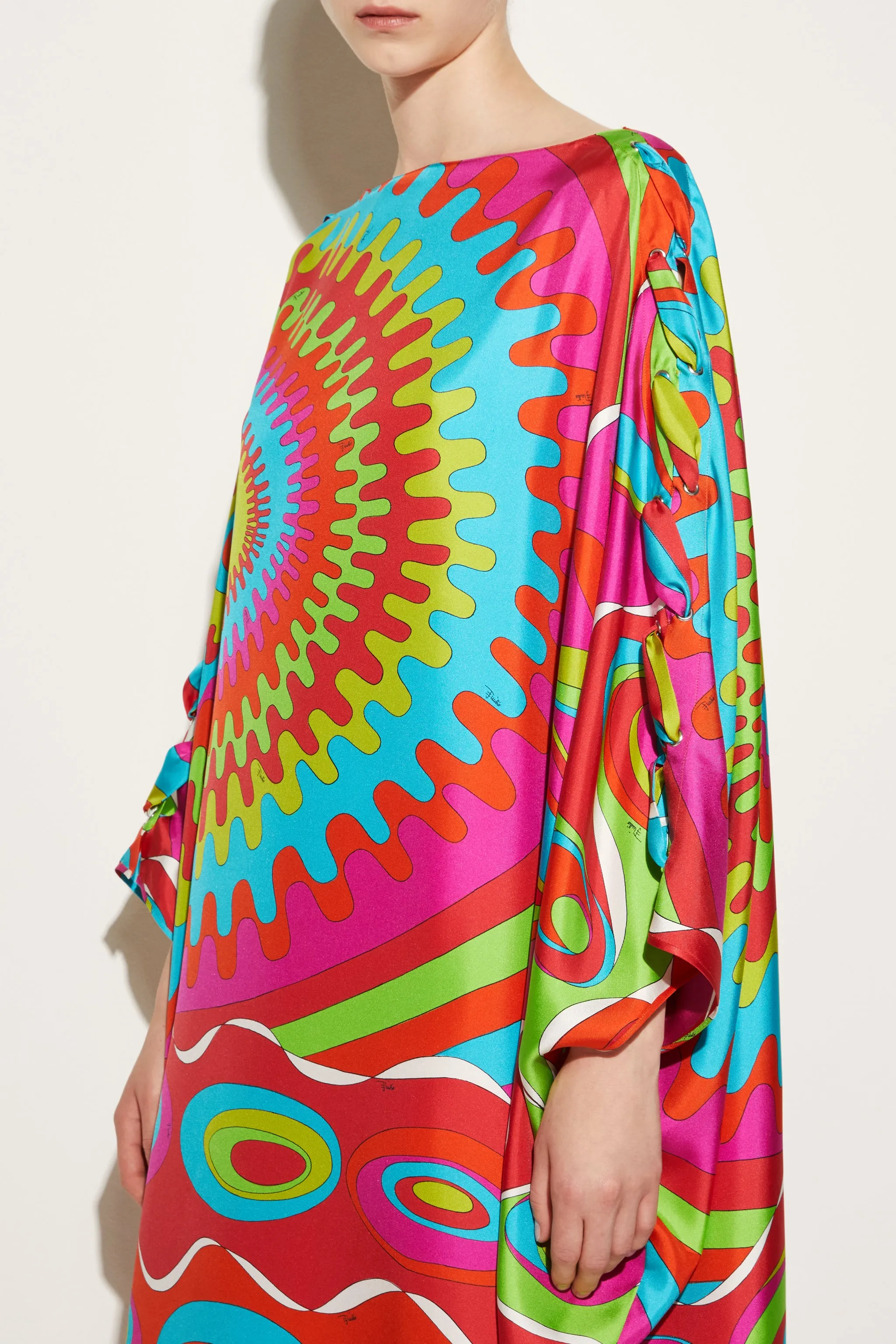 Bersaglio-Print Silk-Twill Kaftan