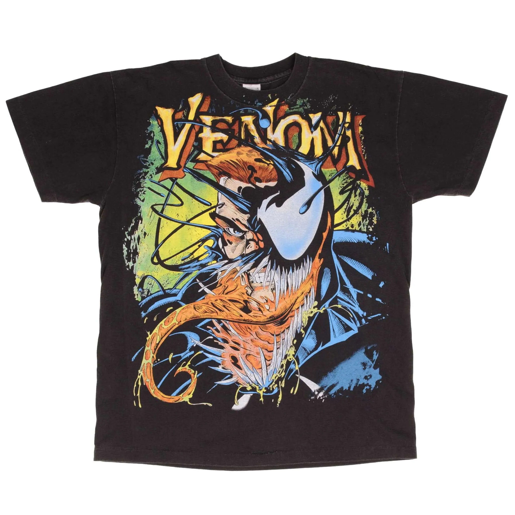 BOOTLEG MARVEL VENOM RETURNS ALL OVER PRINT TEE SHIRT SIZE LARGE SINGLE STITCH