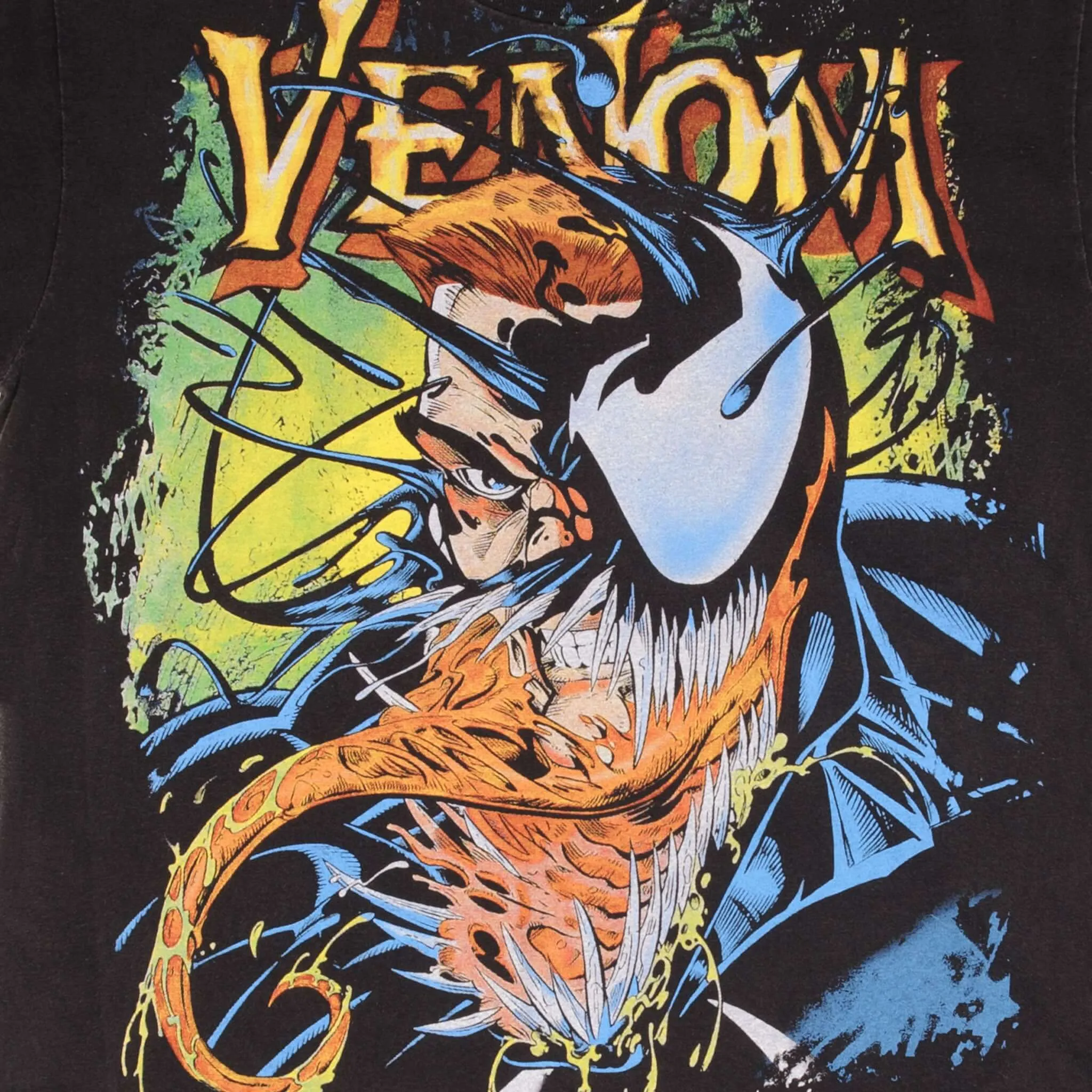 BOOTLEG MARVEL VENOM RETURNS ALL OVER PRINT TEE SHIRT SIZE LARGE SINGLE STITCH