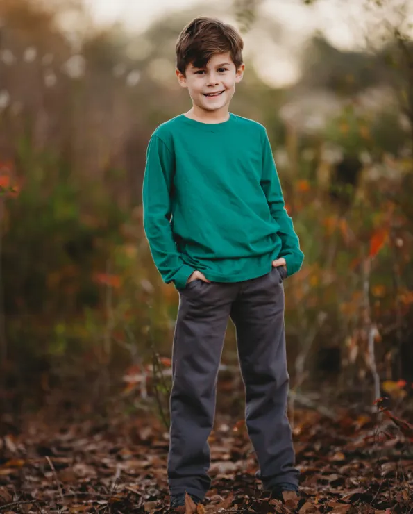 Boys Soft Cotton Jersey Long Sleeve Tee | Smurf Blue