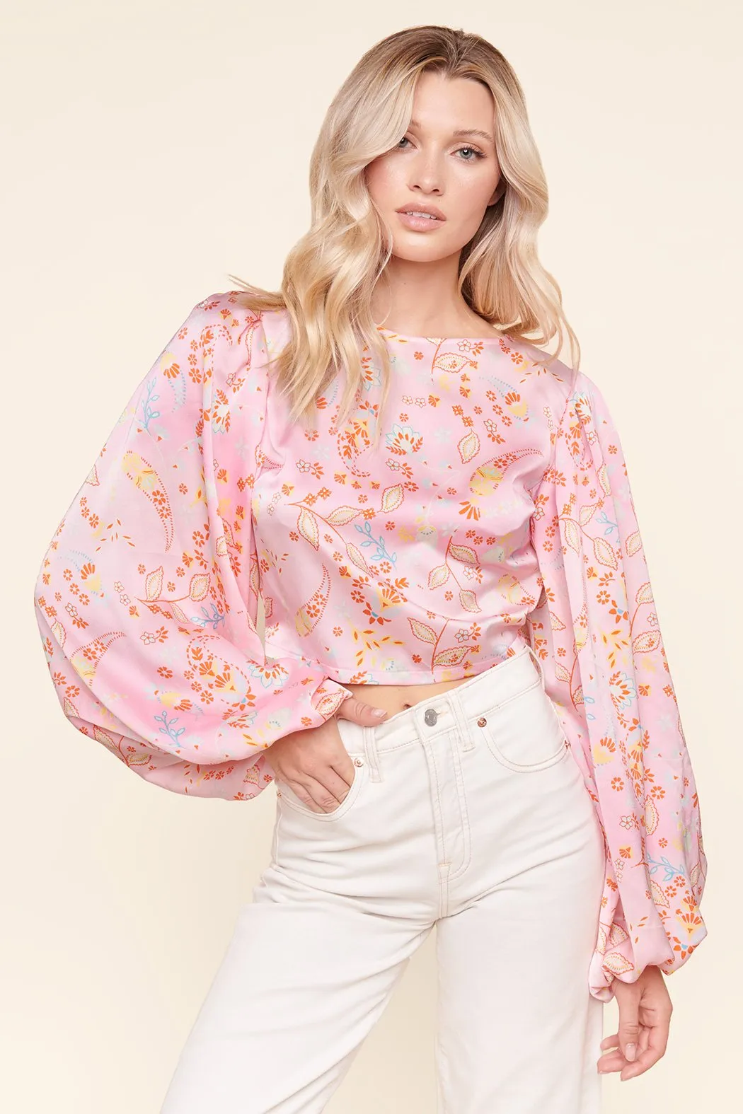 Cayla Paisley Paradise Valley Long Sleeve Crop Top