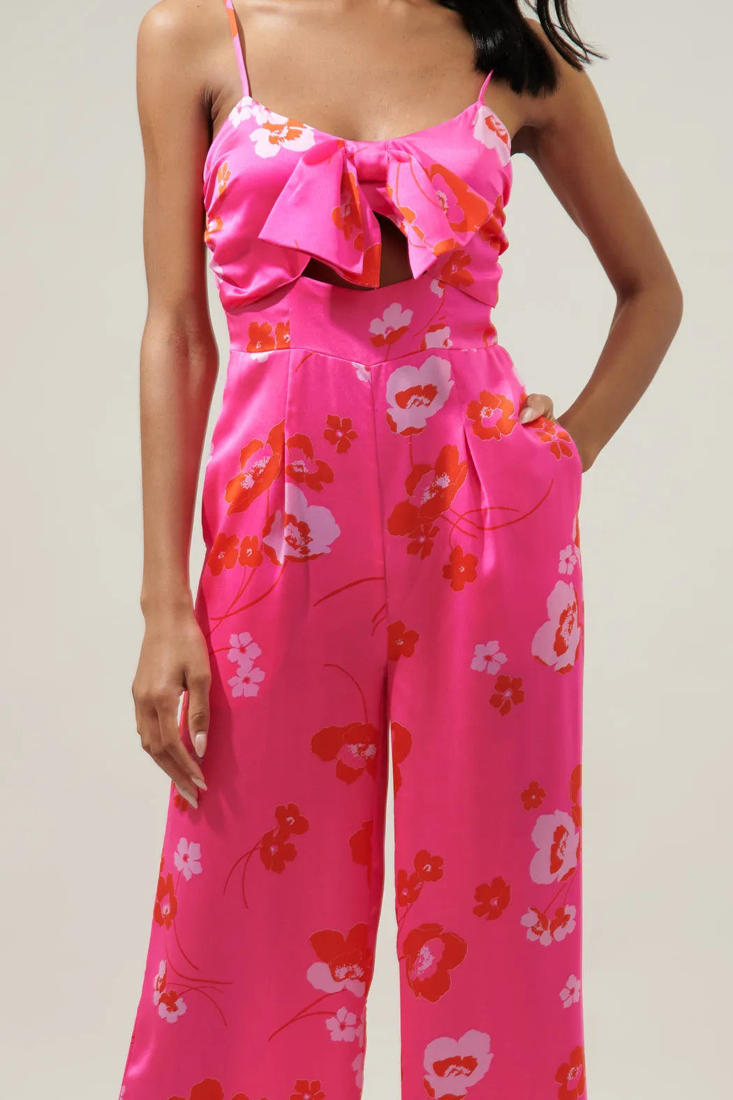 Cherry Blossom Raleigh Cut Out Straight Leg Jumpsuit