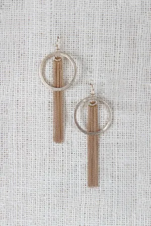 Circle and Chain Dangle Earrings