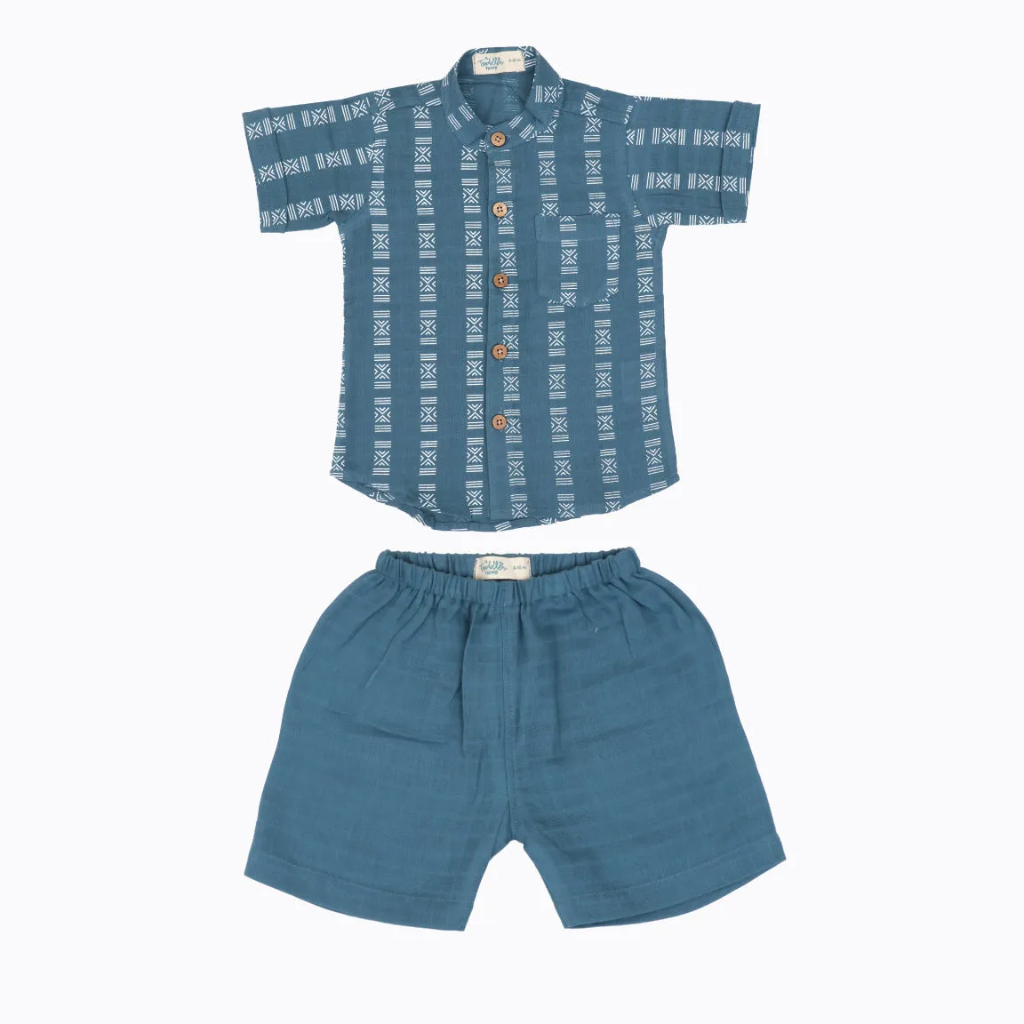 Collared Co-ord sets for kids - Indigo