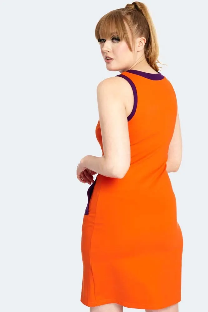 Contrast 60s Racer Dress