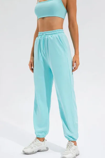 Drawstring Active Pants with Pockets