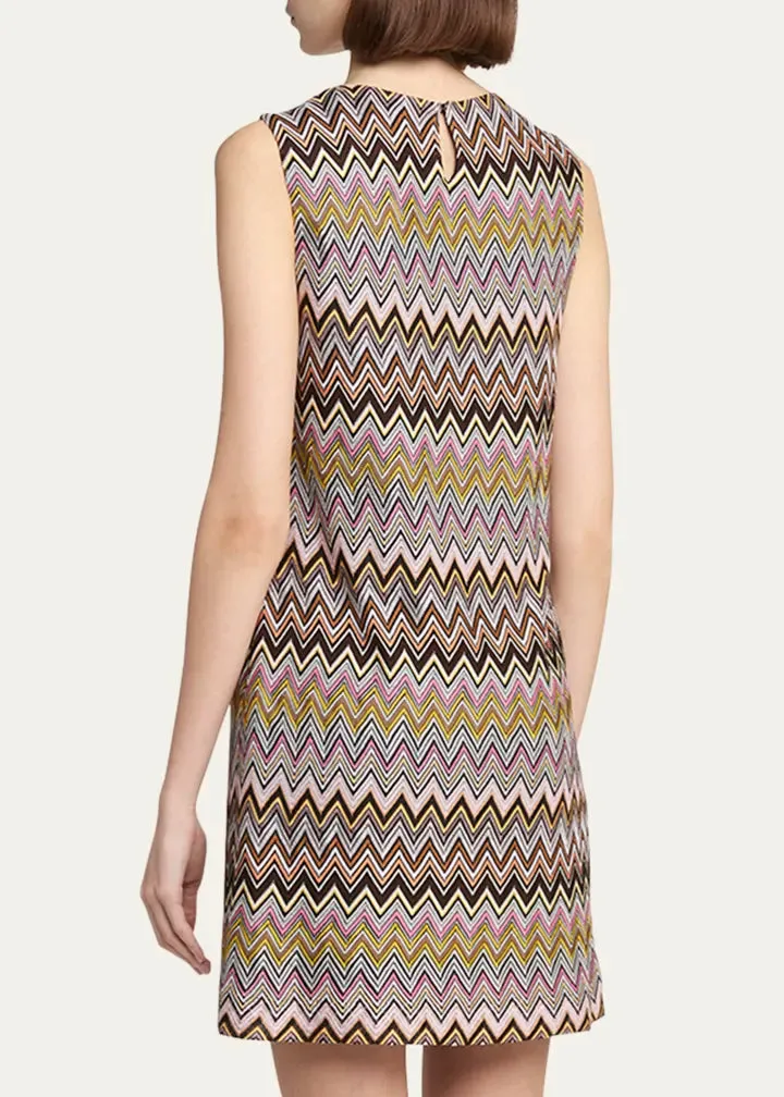 DS24WG0WBR00YE  Sleeveless zig-zag dress