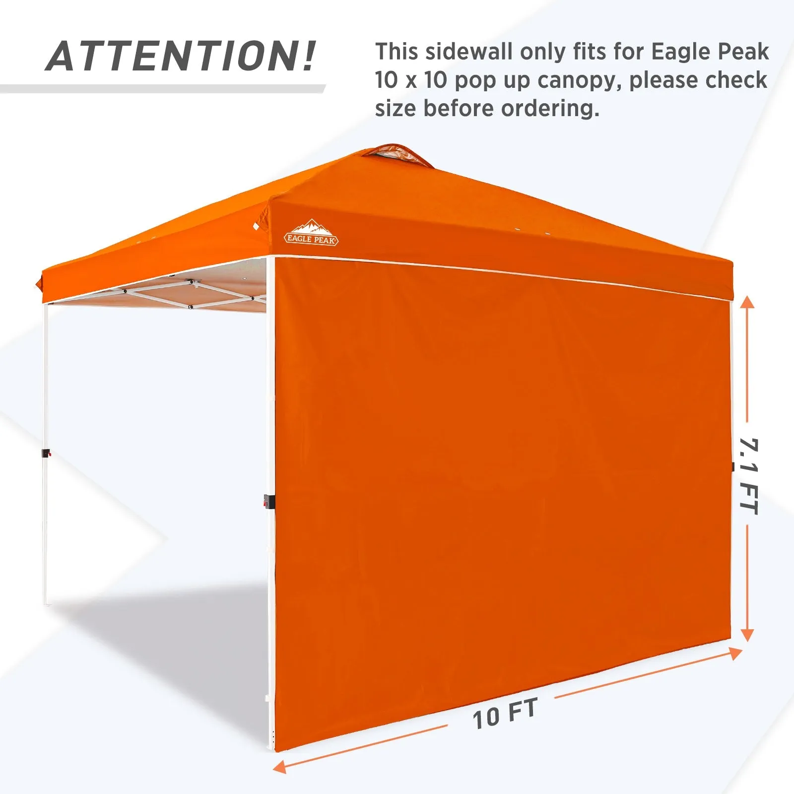 EAGLE PEAK Canopy SunWall for E100 10x10 Straight Leg Pop Up Canopy, 1 Sidewall