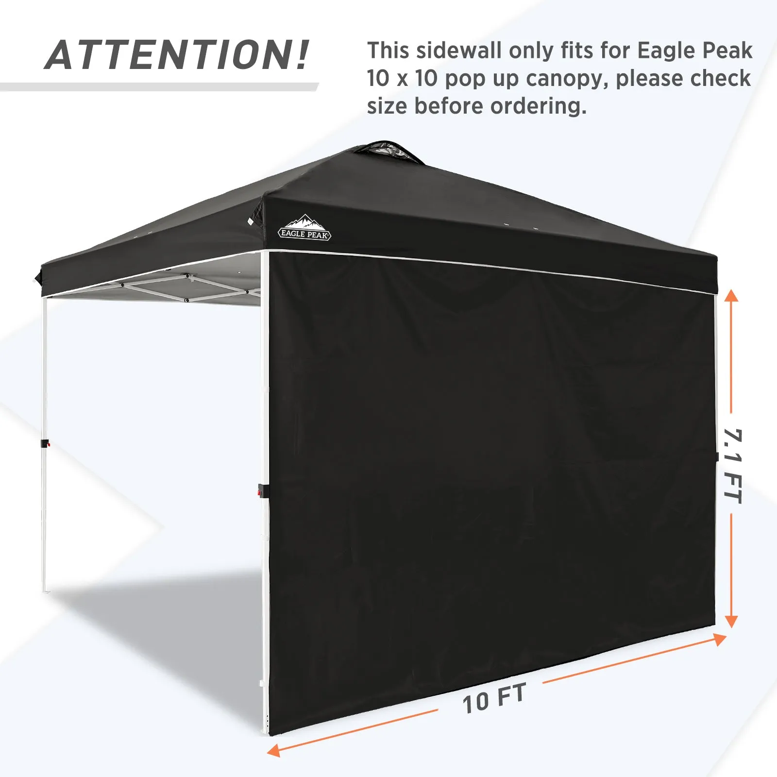 EAGLE PEAK Canopy SunWall for E100 10x10 Straight Leg Pop Up Canopy, 1 Sidewall