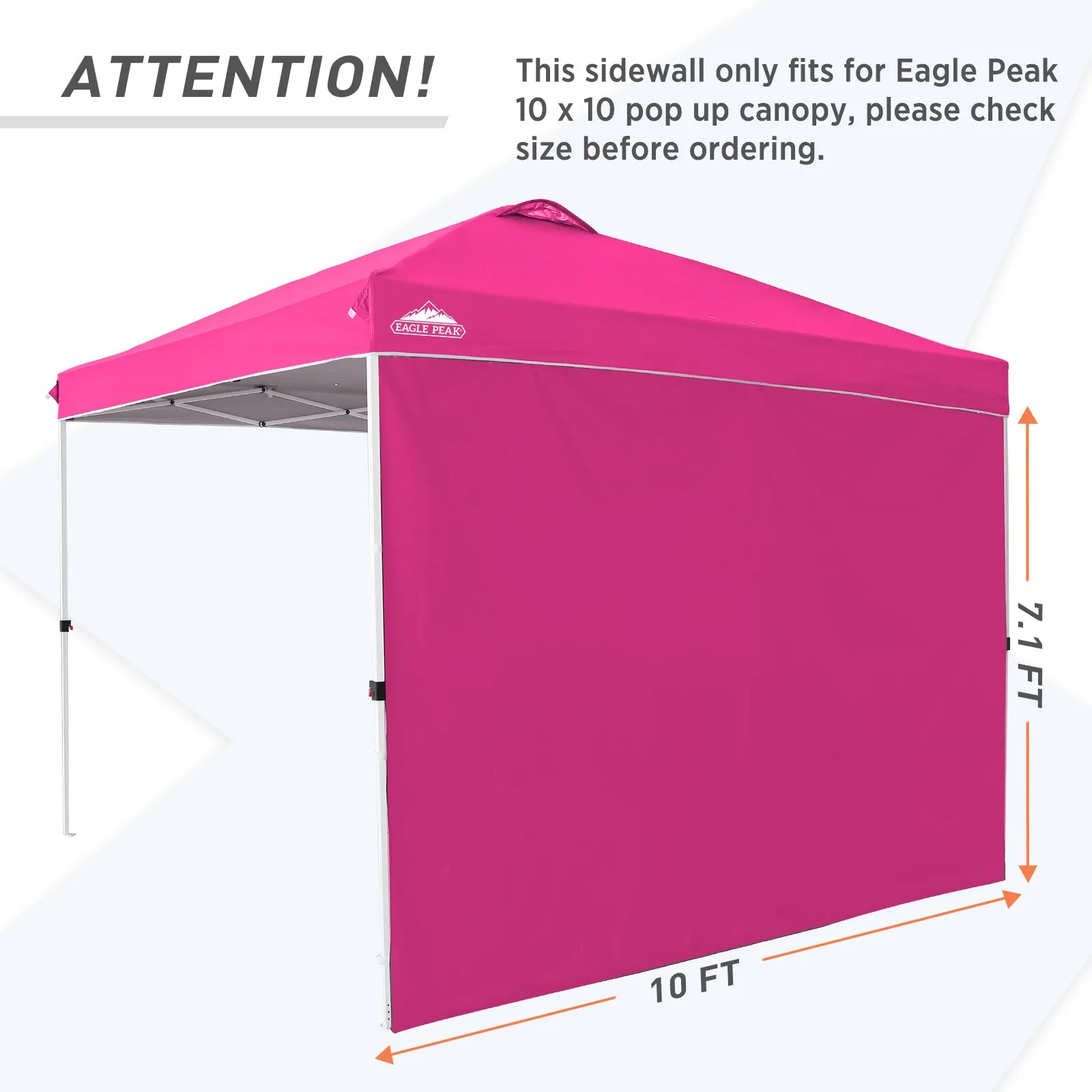 EAGLE PEAK Canopy SunWall for E100 10x10 Straight Leg Pop Up Canopy, 1 Sidewall