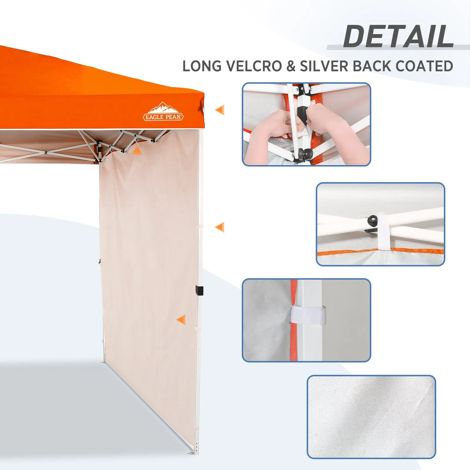 EAGLE PEAK Canopy SunWall for E100 10x10 Straight Leg Pop Up Canopy, 1 Sidewall