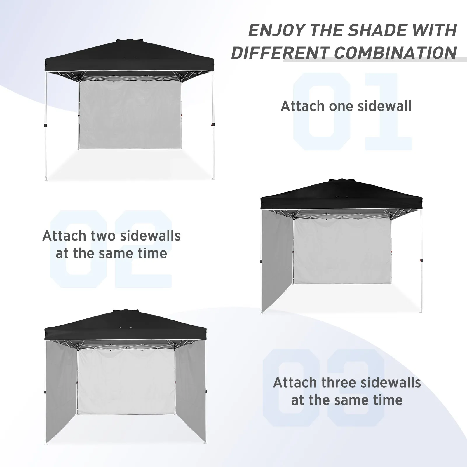 EAGLE PEAK Canopy SunWall for E100 10x10 Straight Leg Pop Up Canopy, 1 Sidewall