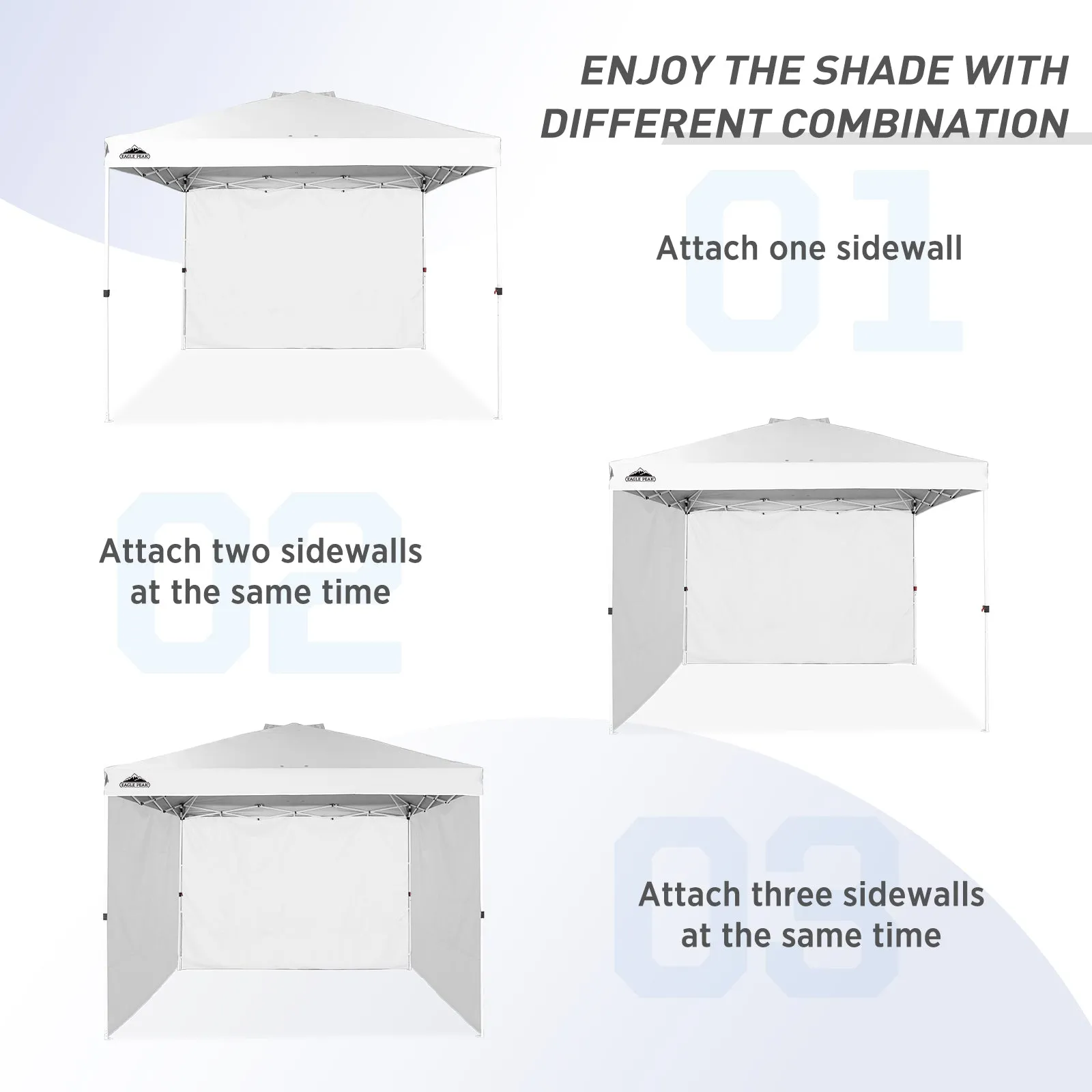 EAGLE PEAK Canopy SunWall for E100 10x10 Straight Leg Pop Up Canopy, 1 Sidewall