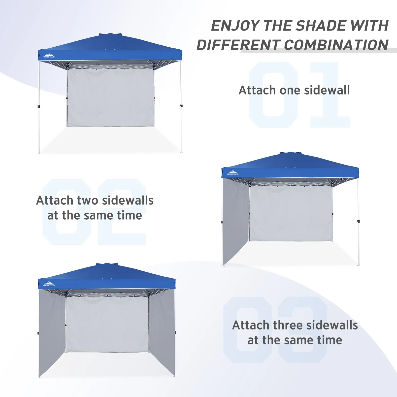 EAGLE PEAK Canopy SunWall for E100 10x10 Straight Leg Pop Up Canopy, 1 Sidewall