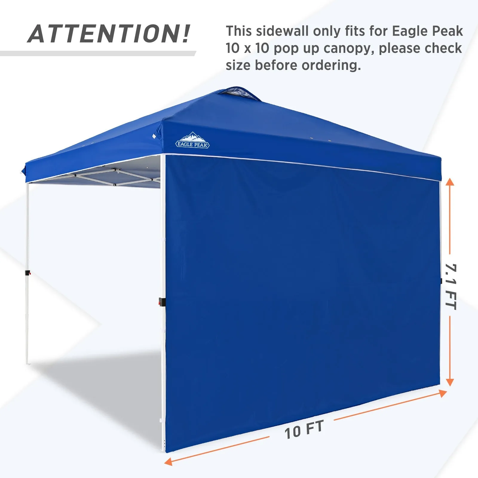 EAGLE PEAK Canopy SunWall for E100 10x10 Straight Leg Pop Up Canopy, 1 Sidewall