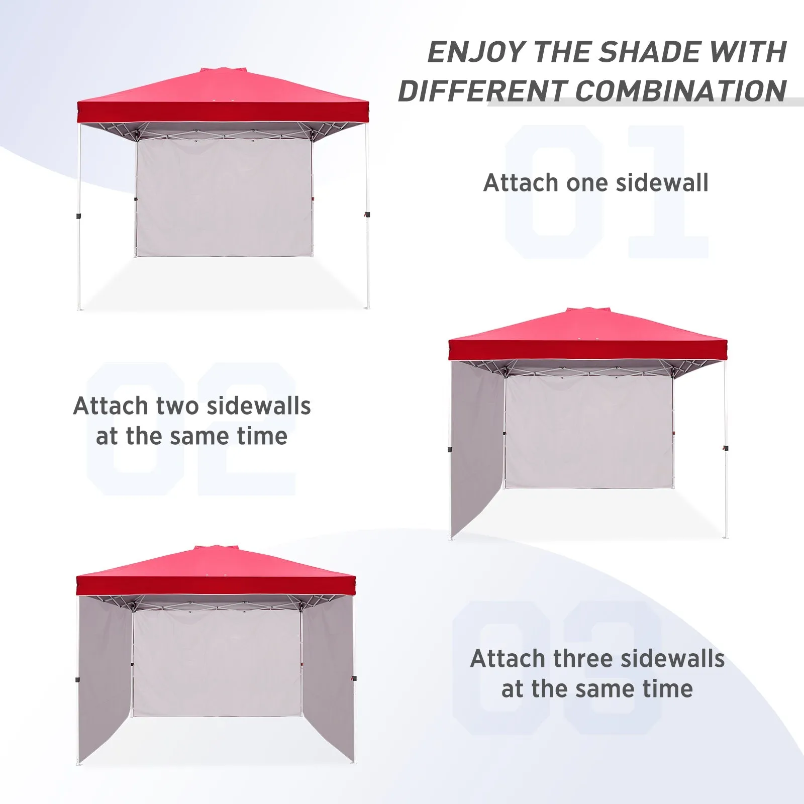 EAGLE PEAK Canopy SunWall for E100 10x10 Straight Leg Pop Up Canopy, 1 Sidewall