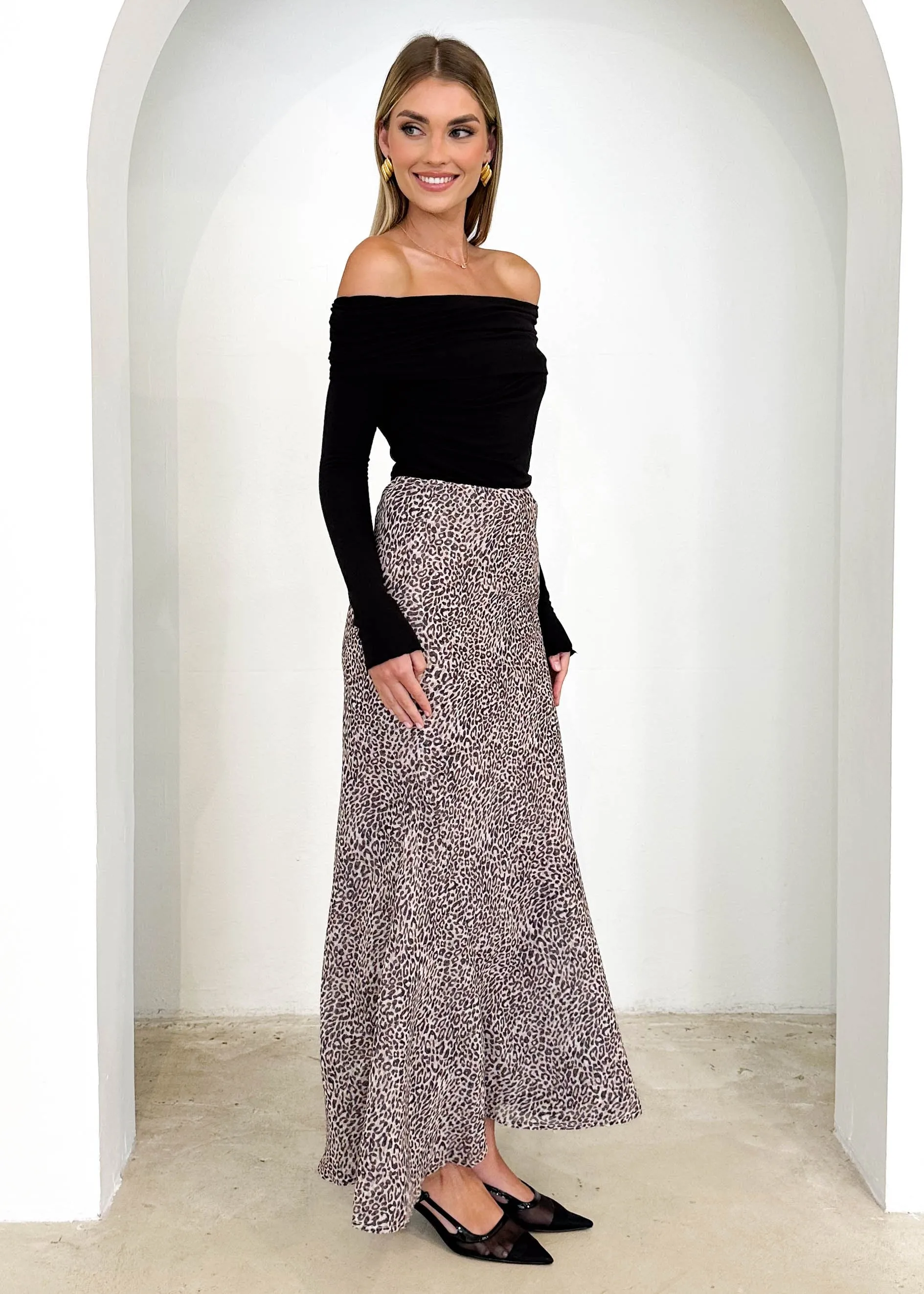 Eddie Maxi Skirt - Leopard