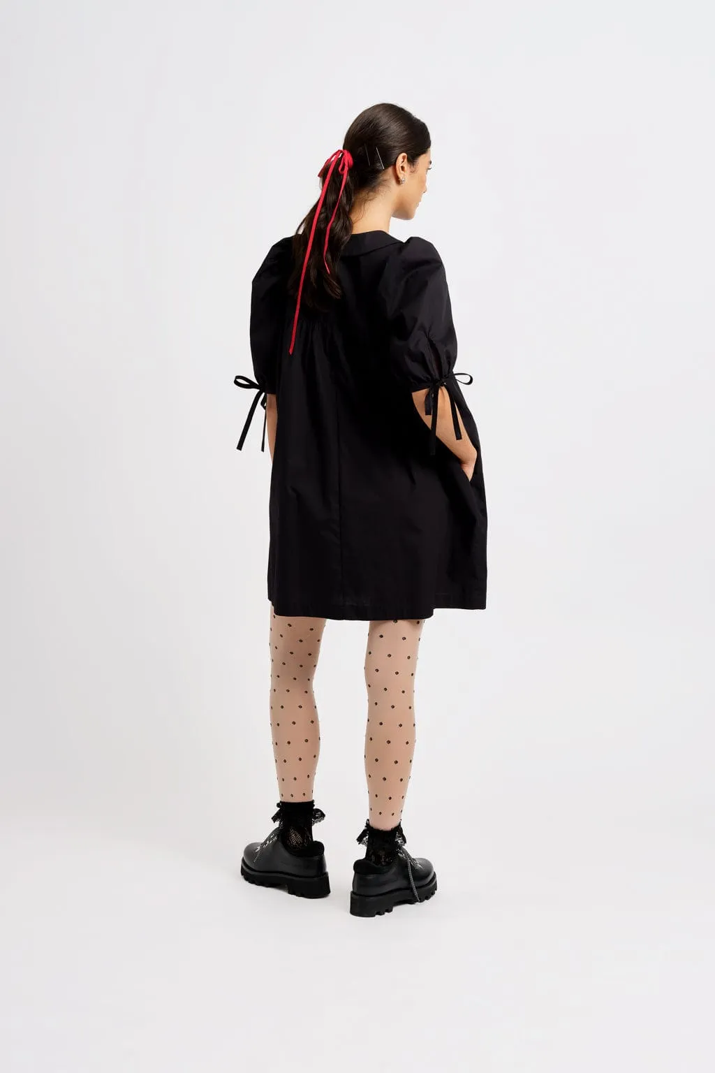 Evelyn Poplin Dress Black