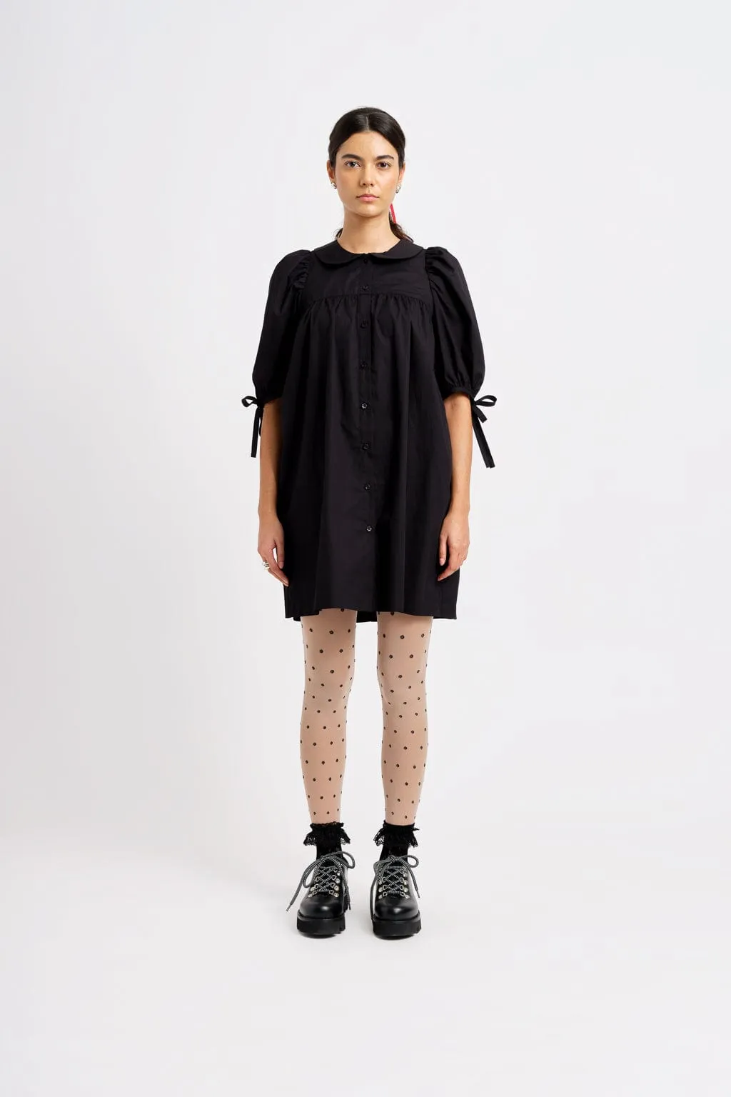 Evelyn Poplin Dress Black