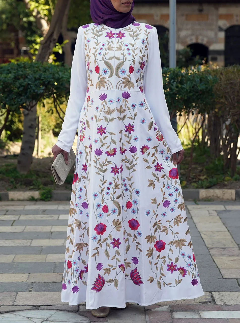 Full Embroidered Abaya Gown