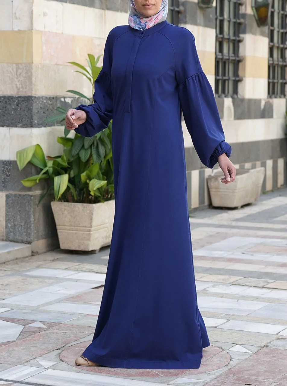 Gathered Sleeves Jersey Abaya